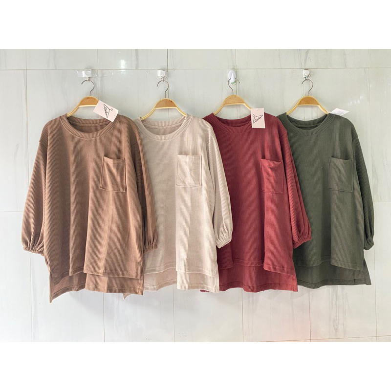 atasan wanita kaos knit uniqlo merk clarke atasan kaos knit uniqlo pocket