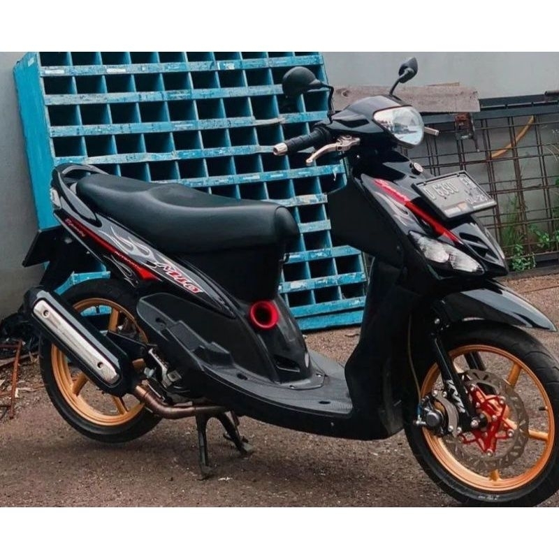 STRIPING STICKER STANDAR ORI BERKUALITAS LIS DECAL MIO SPORTY 2007 MIO API HITAM