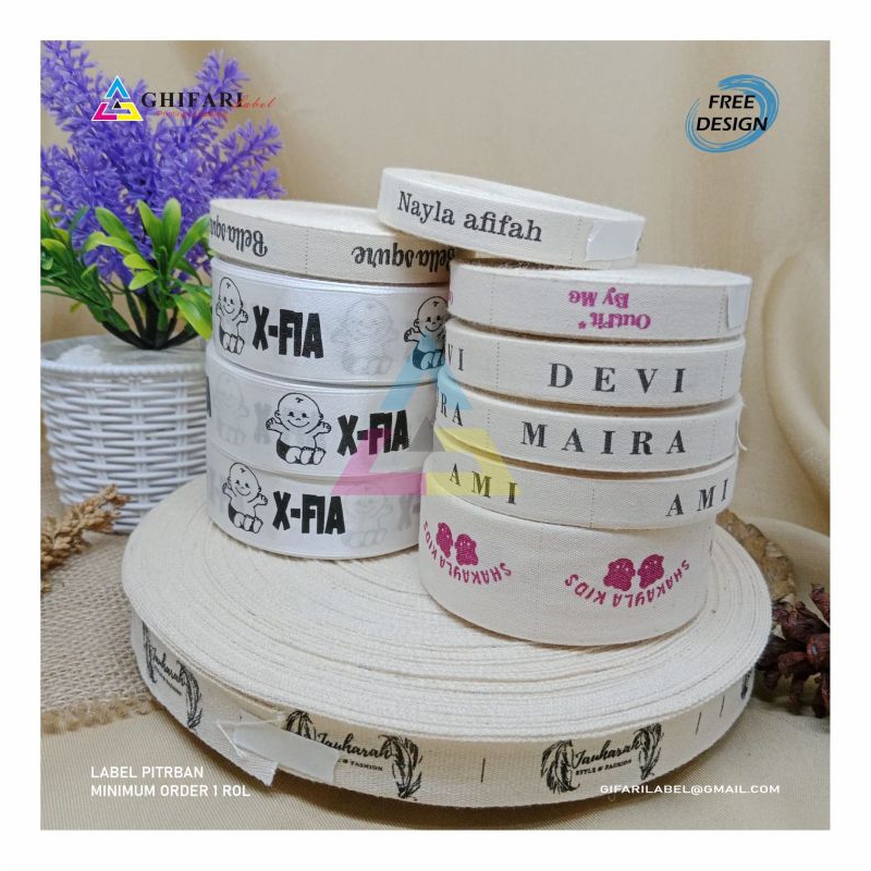 

( pitrban import 100pcs ) label baju / label hijab / label pengganti woven / label katun / label nama / label sablon