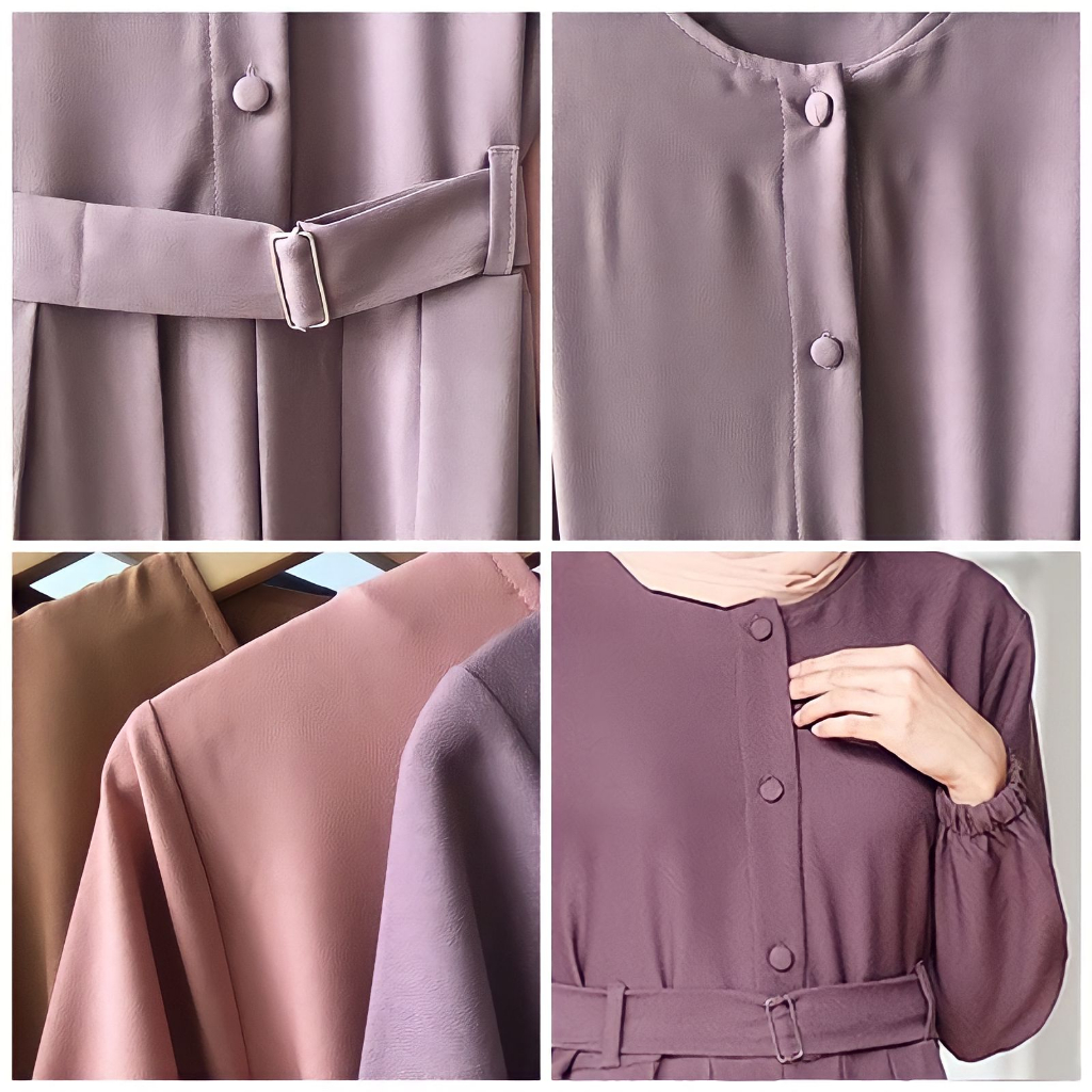 Gamis Monna Belt Terbaru Kekinian Itycrepe Premium Busui Jumbo Flowly Adem Free Timang