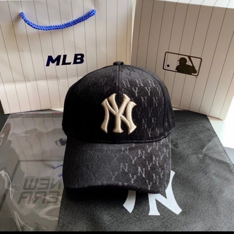 TOPI BASEBALL CAP NY ynks SUEDE MONOGRAM