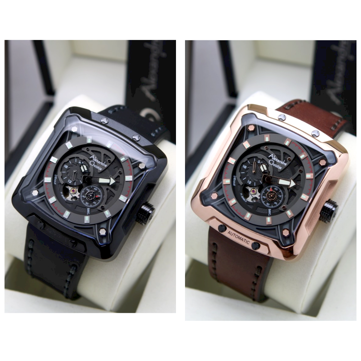 Jam Tangan Pria AC Alexandre Christie 3030 Automatic Original - Tali Kulit