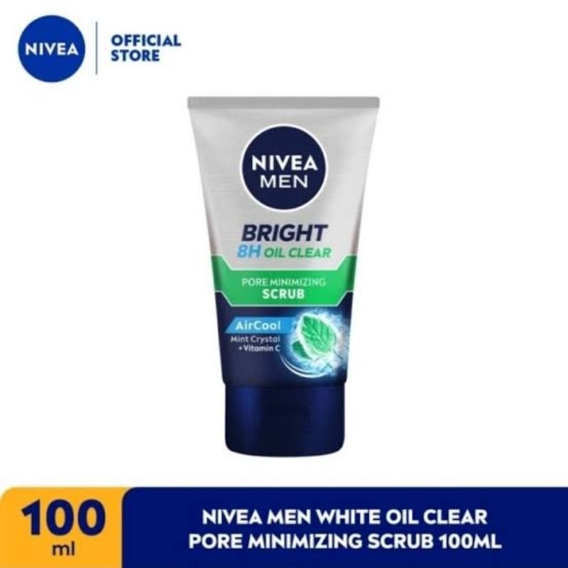 NIVEA MEN Bright 8h Oil Clear Pore Minimizing Scrub 100 ml