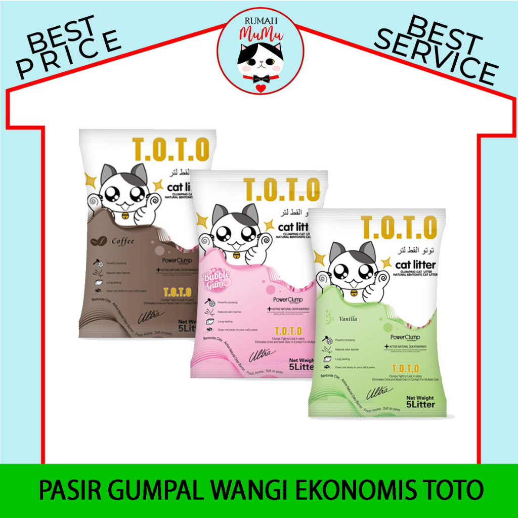 Pasir Kucing Gumpal TOTO 25L Good Quality