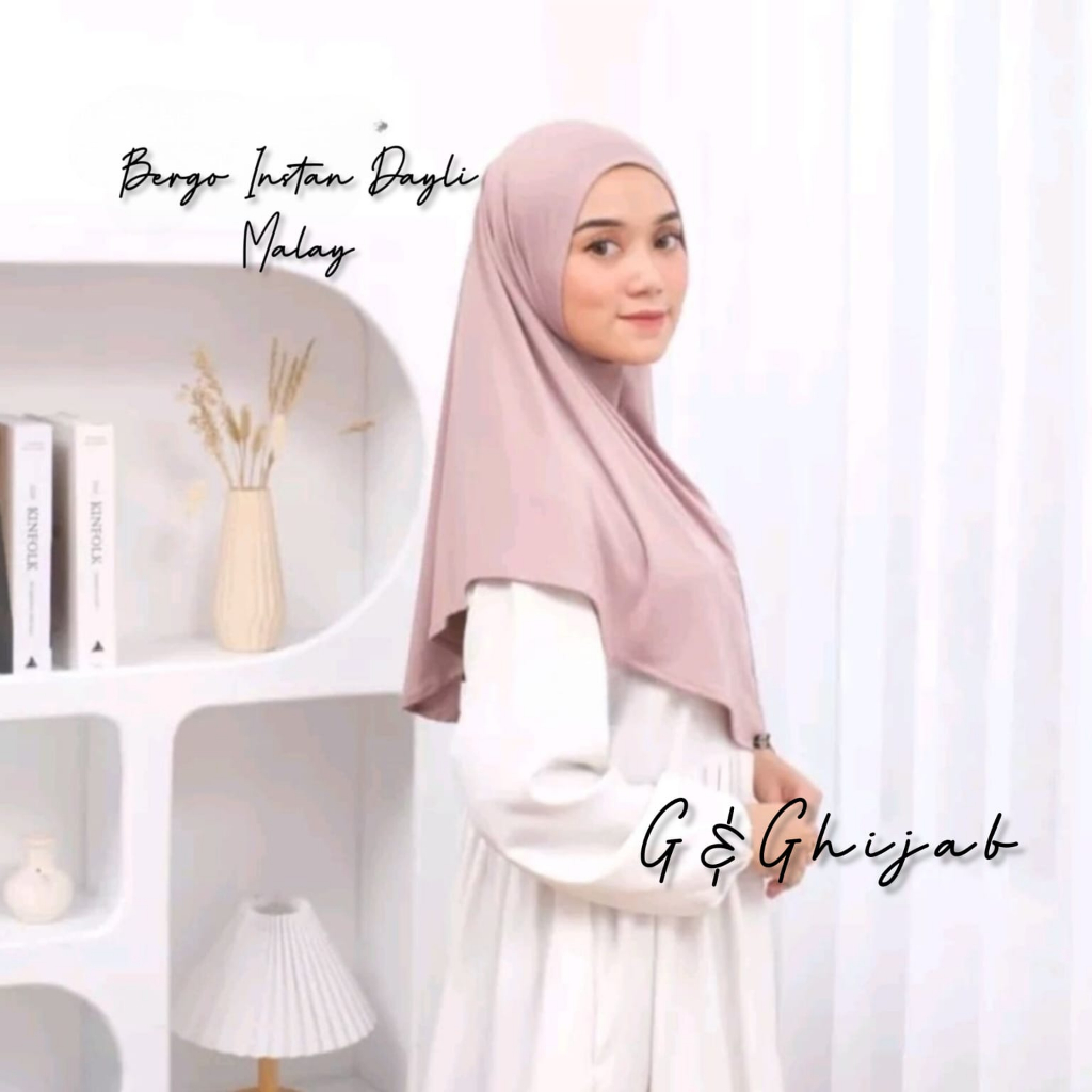 Hijab Malay Instan | Bergo Malay Instan Jersey Non Ped | Jilbab Malaysia Instan premium | Jilbab Malay Instan Jersey | Bergo Malay