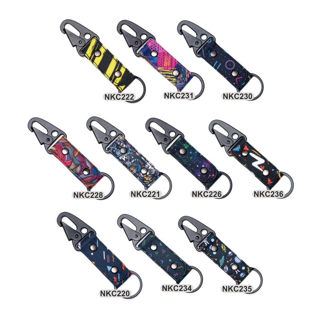 gantungan kunci carabiner kain motif kode 220