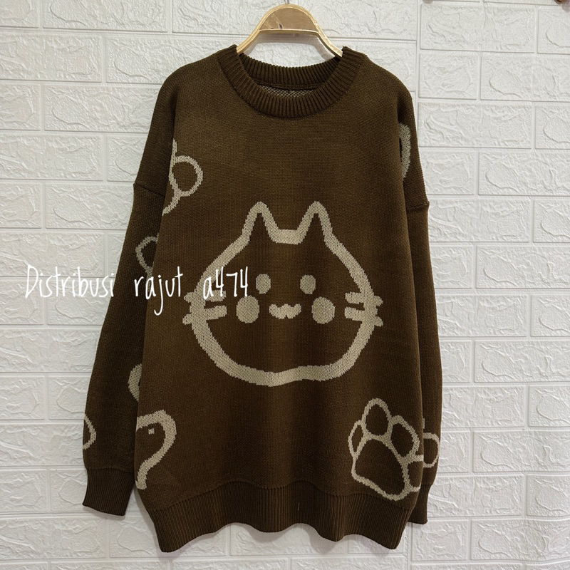 MUKO SWEATER RAJUT MOTIF FULLOVER KOREA ATASAN LENGAN PANJANG