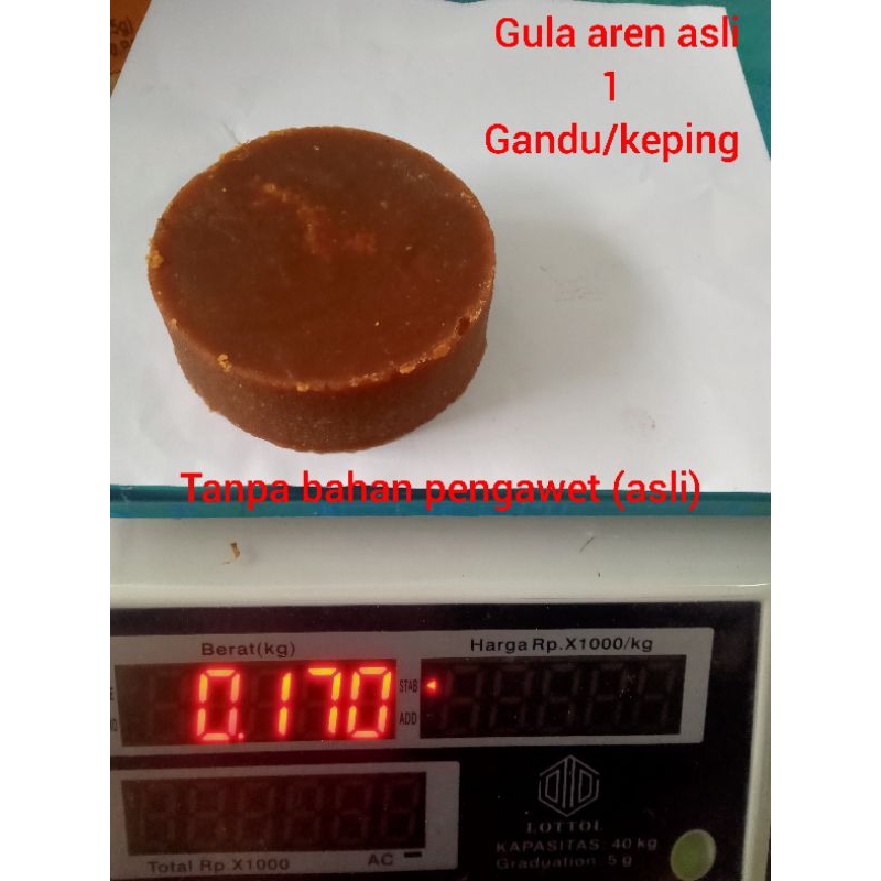 

gula aren asli satu keping/gandu