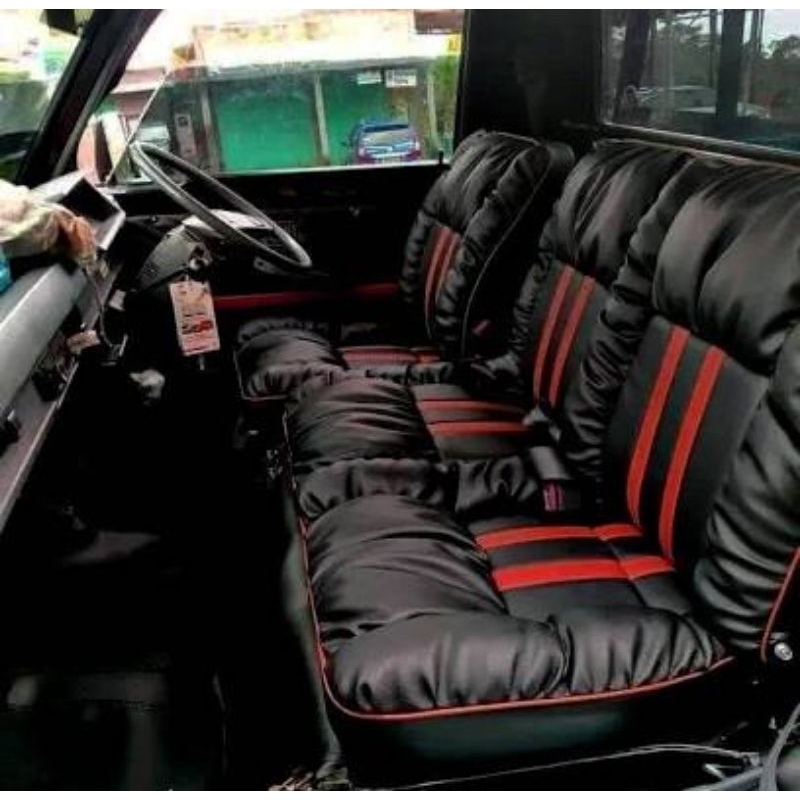 Sarung jok L300 model sofa bermotif kombinasi warna