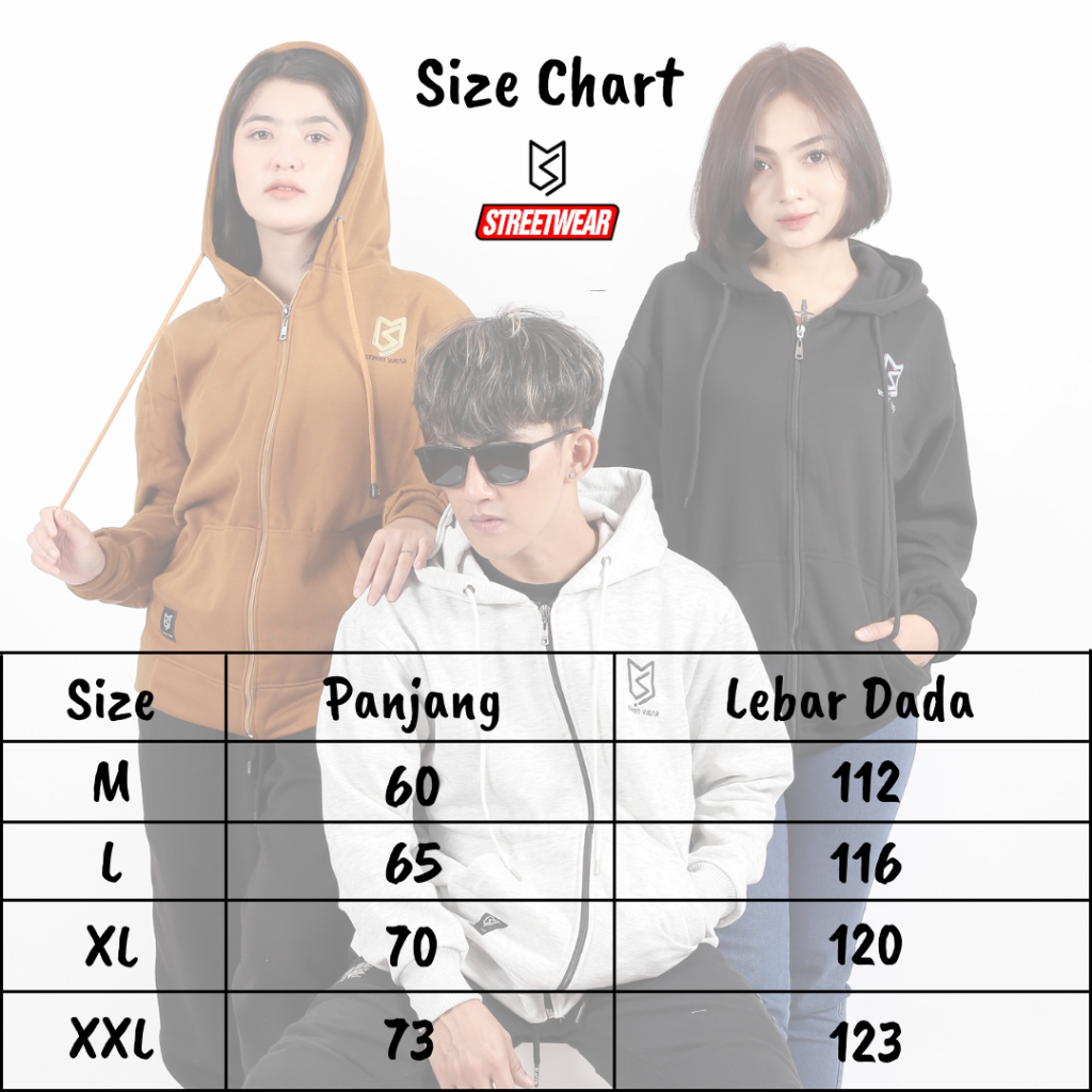 Hoodie zipper MS StreetWear Premium High Quality Logo Bordir