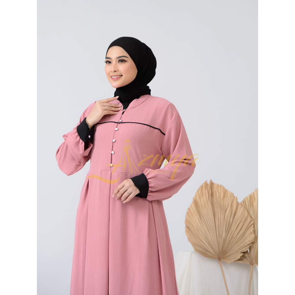 NAYARA DRESS  Busui Matt Cotton Crinkle List - Gamis Simple LD 110 GAMIS DAILY