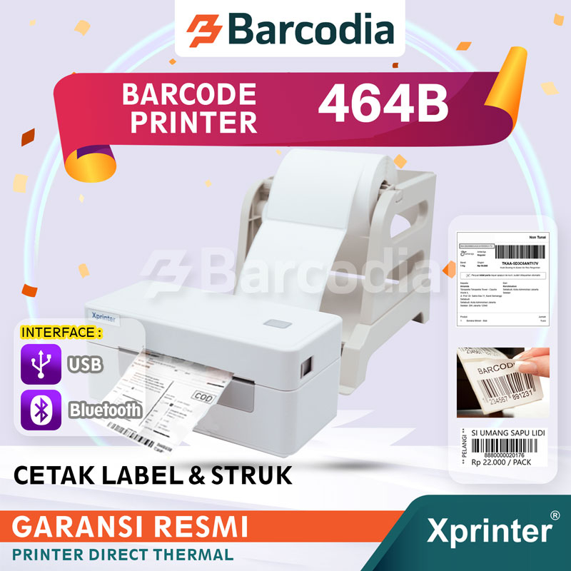 Printer Barcode Label Thermal 4&quot; BLUETOOH / USB - XPRINTER 464B - Printer Bluetooth Label