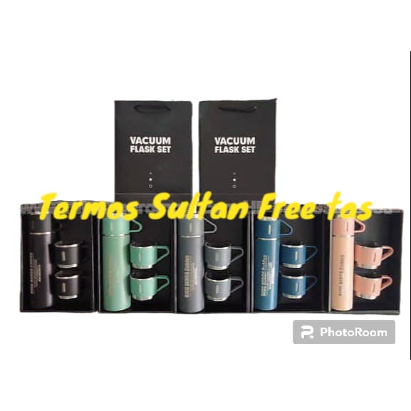 Termos Sultan Vacuum Flask Set Botol Minum Cangkir Premium 500 ML - PAPER BAG
