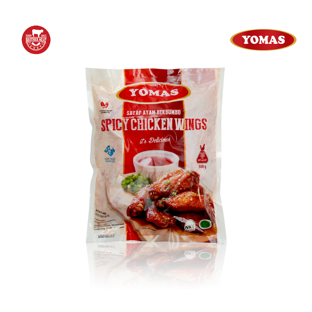 YOMAS Spicy Chicken Wings 500gr, Sayap Ayam Pedas Halal