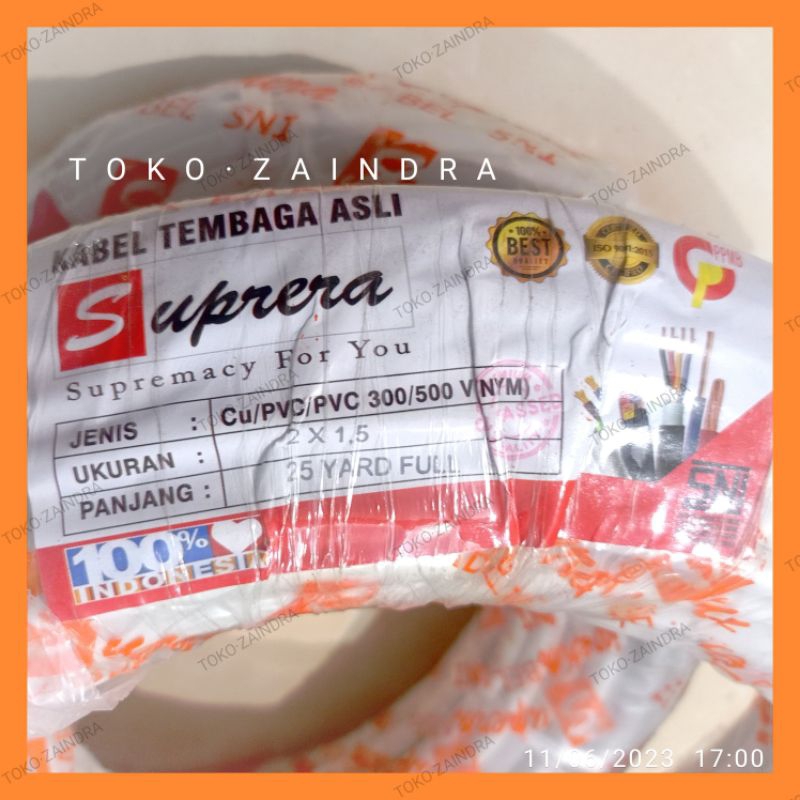 kabel listrik 1 roll NYM 2x1.5 kawat engkel tembaga suprera SNI