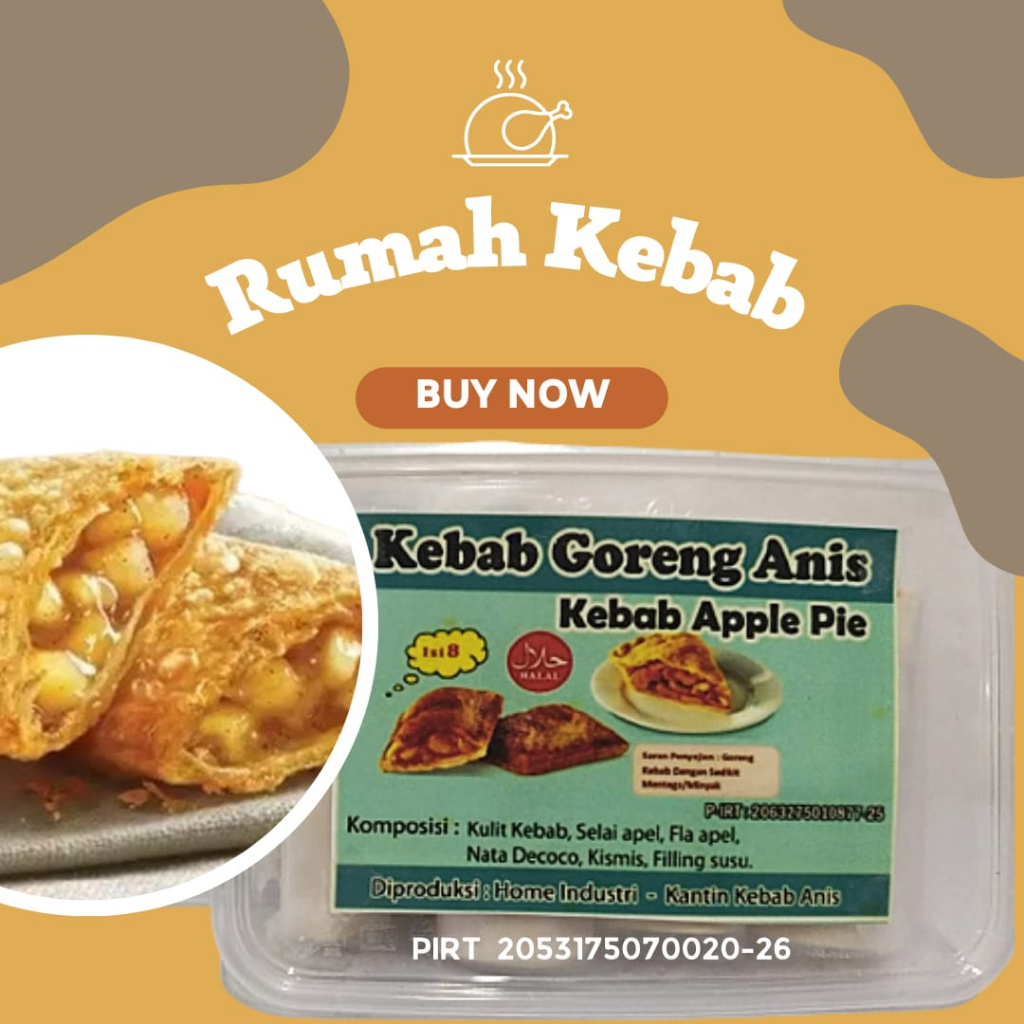 

Frozen Kebab Apple Pie Grab Gojek 8 pcs/box