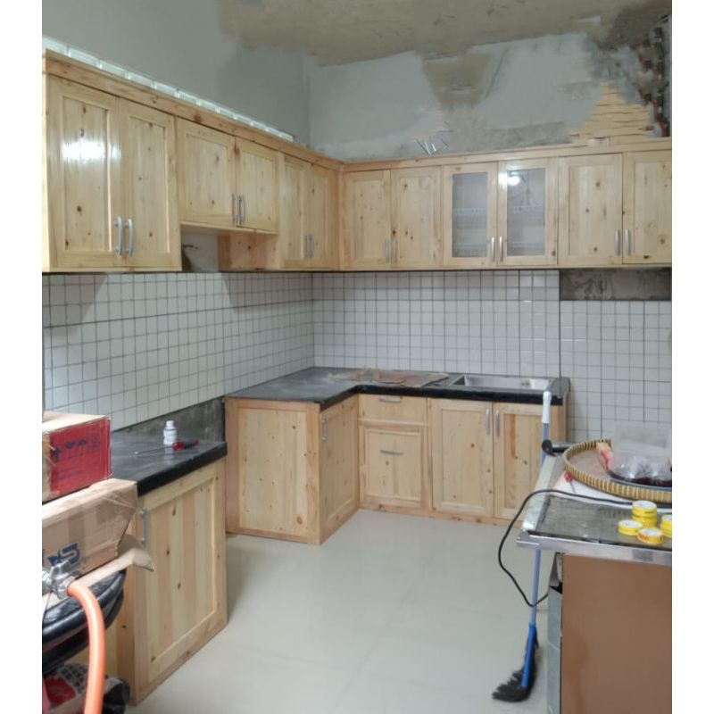 kitchen set dapur  kayu jati Belanda harga permeter