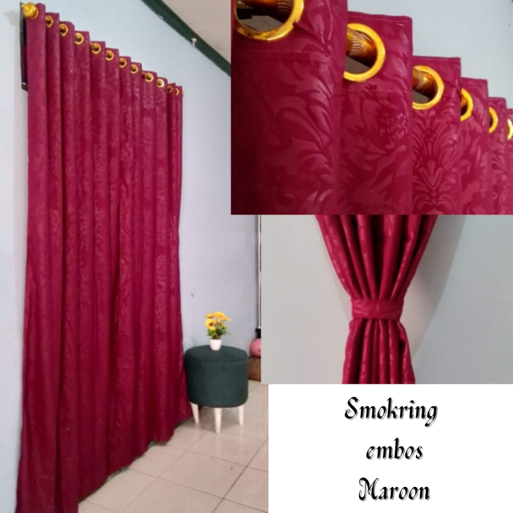 Gorden smokring embos polos termurah warna merah marun terlaris