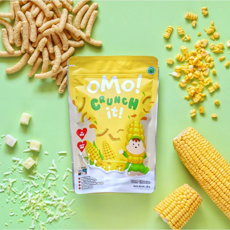 OMO Snack Crunch It 25g - Snack Sehat Bayi - Cemilan Anak - Omo! Healthy Snack