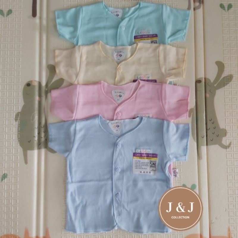 3 PCS BAJU BAYI  MERK LIBBY POLOS TANGAN PENDEK