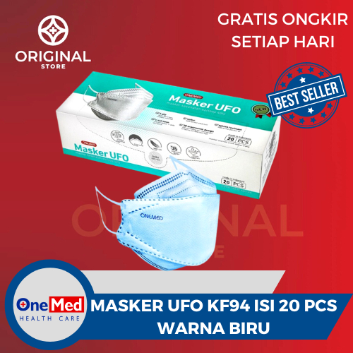 MASKER UFO KF94 KARET EARLOOP 3D 4PLY ISI 20 PCS ONEMED