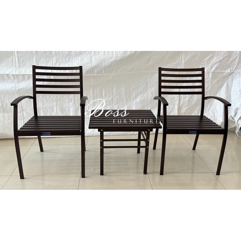 Kursi Teras Taman Serbaguna Besi Plat Tebal Stainless Steel Success 2 Kursi + 1 Meja