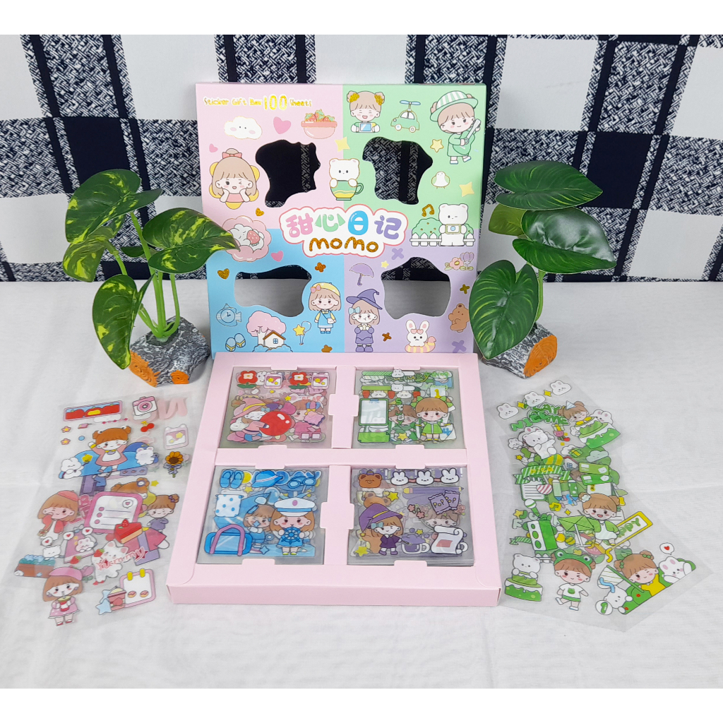 

Sticker MOMO Rainbow Mix Warna / Kartun Waterproof Lucu