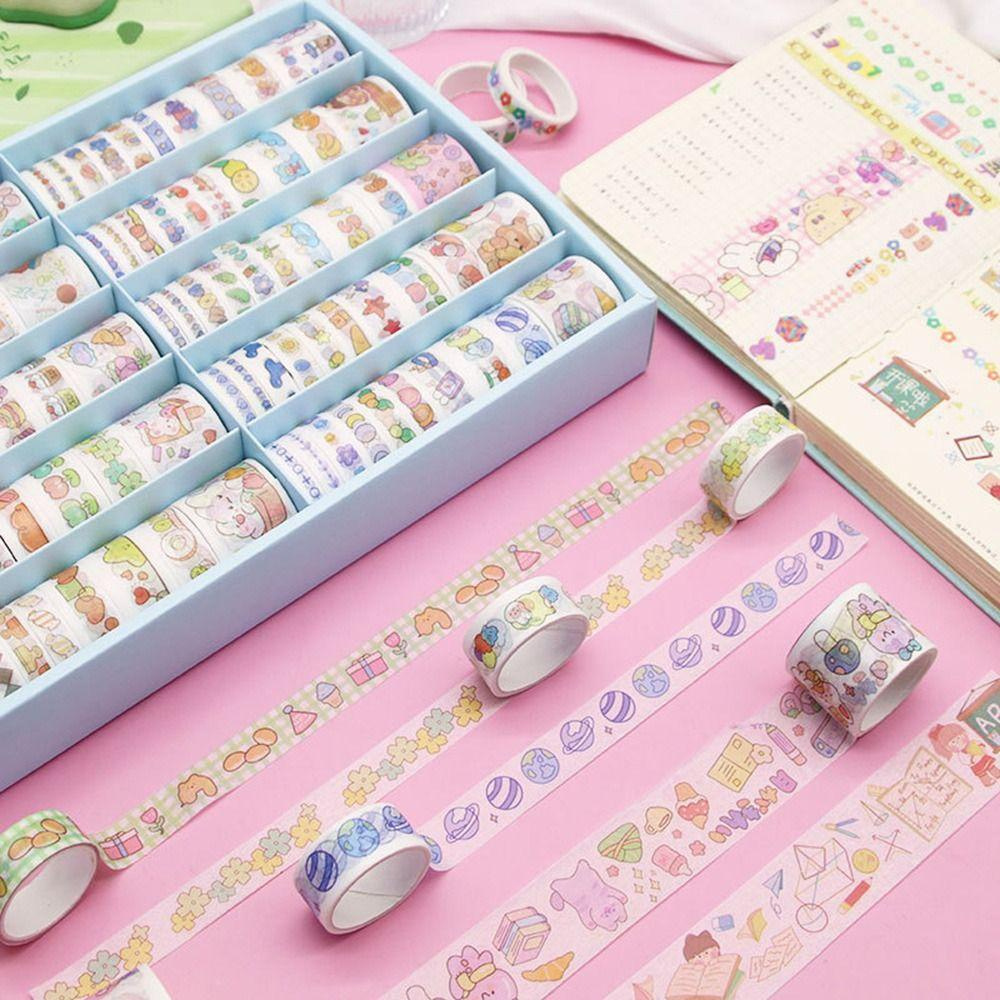 PAKET USAHA Stiker Sanrio Roll Momo Washi Tape Lucu Melody Kuromi Cinamonroll Mainan Anak Sticker Karakter Edukasi Lucu