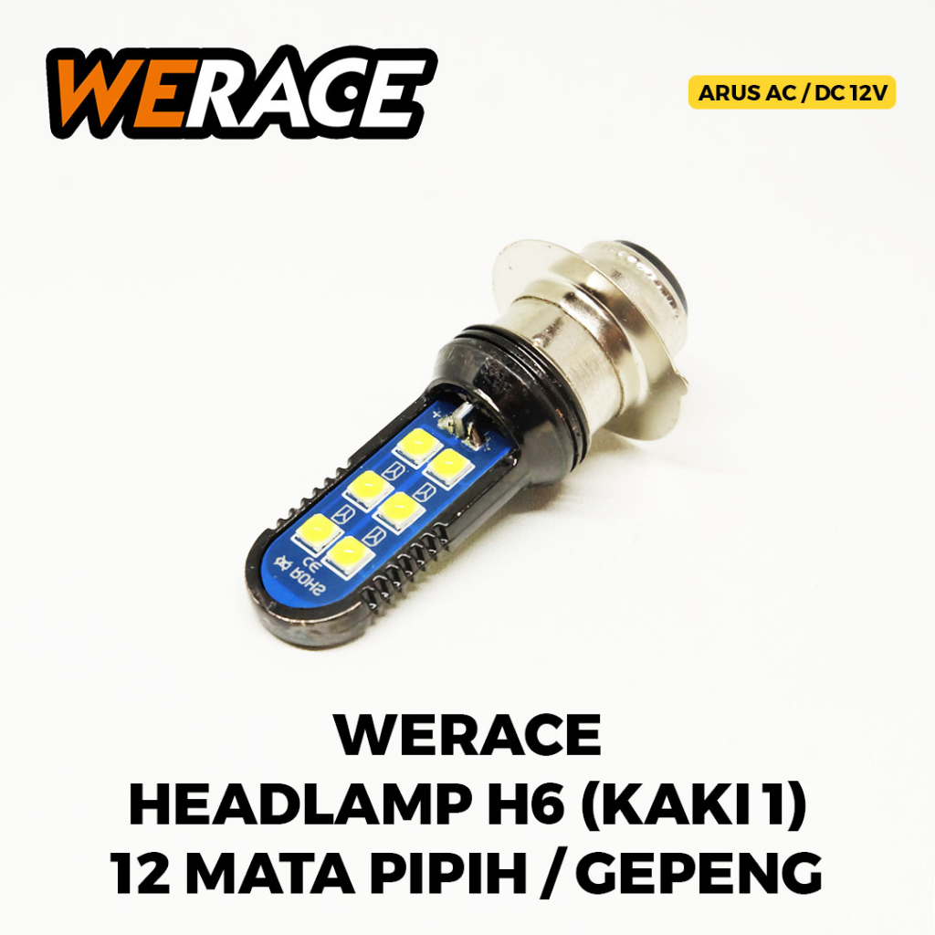 [WERACE] LAMPU DEPAN (HEADLAMP) LED H6 / KAKI 1 12 MATA MODEL PIPIH