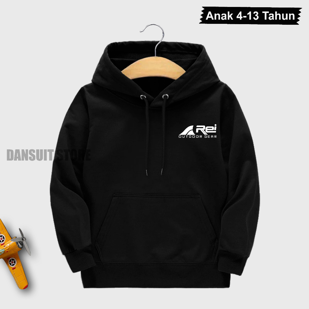 Sweater Hoodie Anak Laki-laki/Perempuan Usia 4-13 Tahun Hoodie Anak Sablon Motif Logo A Rei Bahan Tebal Premium