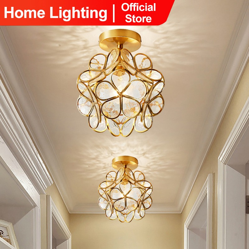 Home Lighting Lampu Kristal Bunga Lampu Plafon Simple Minimalis Lampu Gantung Kristal Bulat ceiling lampu