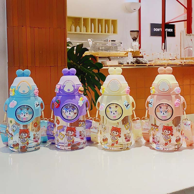 BOTOL MINUM ANAK/BABY KARAKTER LUCU GEMOY /BPA FREE/TALI PANJANG/STIKER TERBARU 1933