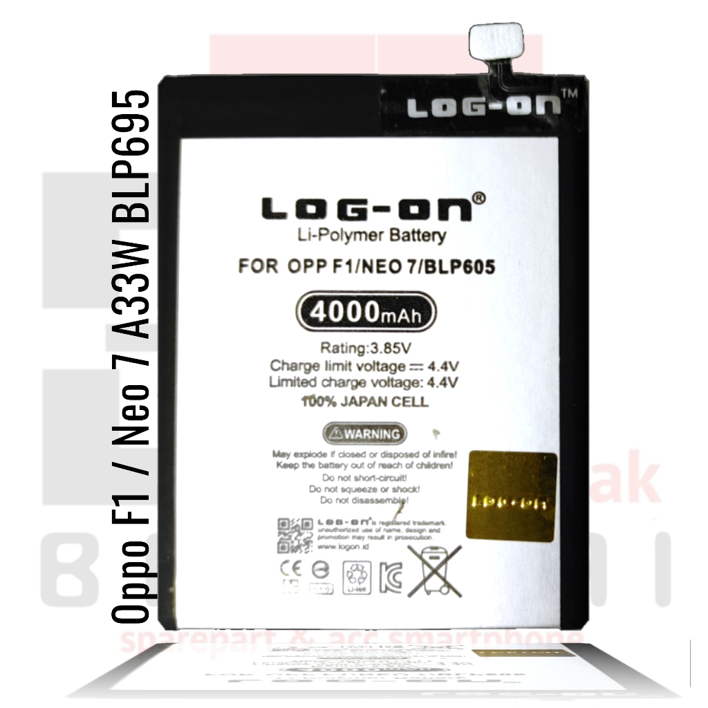 Log on - BLP605 Oppo F1 / F1F / NEO 7 A33W Double IC Battery Baterai Batre