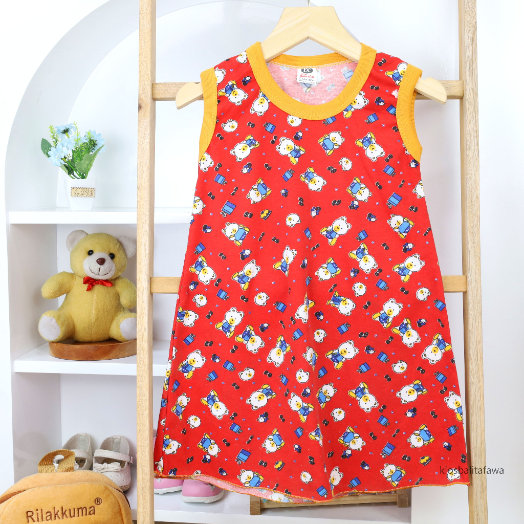 (ISI 3 PCS) Dress Yukensi uk 3-5 Tahun / Daster Anak Perempuan Atasan Murah Bahan Kaos Baju Harian