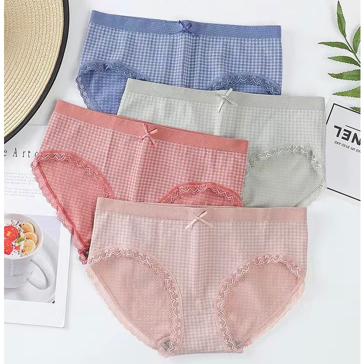 CELANA DALAM WANITA MOTIF PITA CD BAHAN KATUN UNDERWEAR