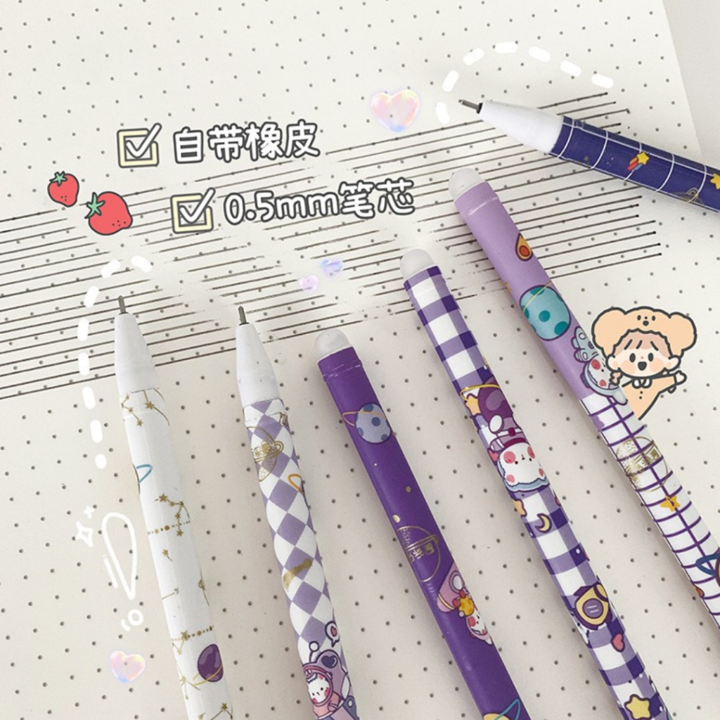 Pulpen Bisa Hapus Bolpoin Gel Erasable Pen Motif Karakter Lucu