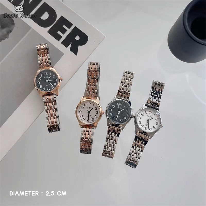 ONNIE Jam Tangan Wanita Naidu Model Bulat Circle Terbaru Analog Style KY-NA22