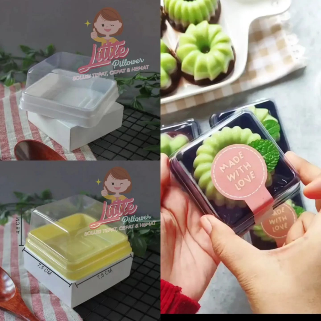 (MPK COKLAT) Mika Puding Kotak Mini - Mika Moon Cake Sedang - Mika Kue