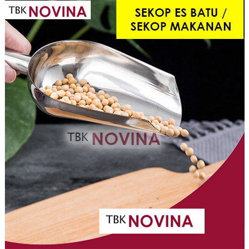 SEKOP STAINLESS / SEKOP ES BATU KOPI KACANG TEPUNG/ ICE SHOVEL STAINLESS STEEL / SEKOP