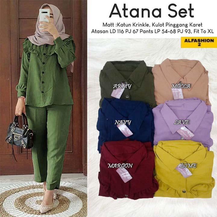 ATANA SET // SETELAN WANITA CRINCLE  ONE SET CRINGKEL AIRFLOW