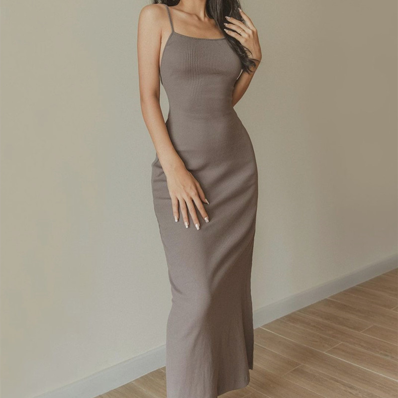 【AMY J】Women's Korean Bodycon sleeveless Long Dress 7594 (S/M/L)