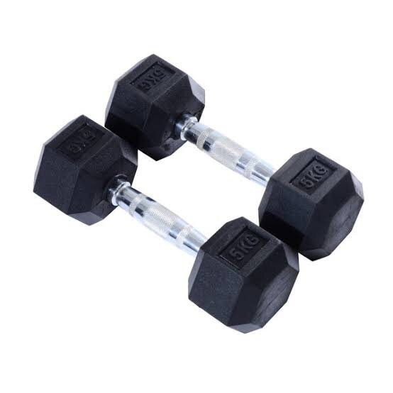 Dumbell dumble barbel ROX rubber hexagonal 5 kg