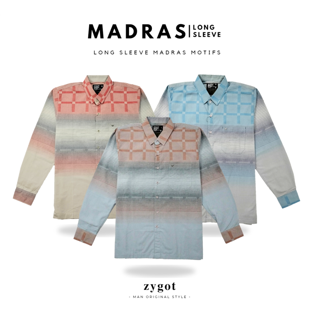 Kemeja Pria Dewasa Lengan Panjang Madras Series By Zygot