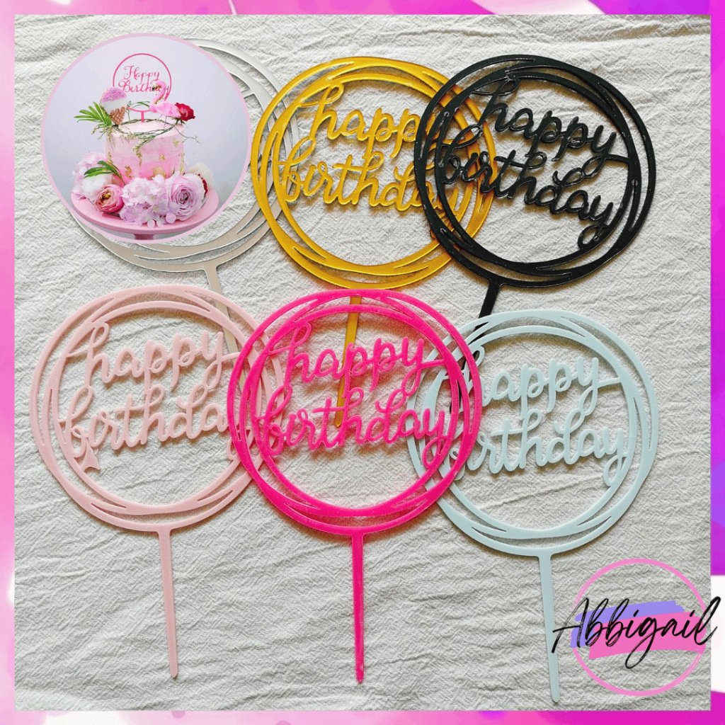 𝘈𝘉𝘎✰ Tusukan Kue Ulang Tahun Topper Ucapan Birthday Acara Pesta Cake Toper Dekorasi Ultah V02 1302