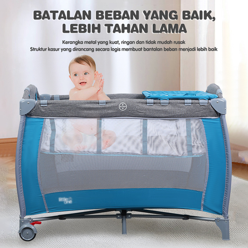 0-3 Tahun Tempat Tidur Multifungsi Portabel/Playpen untuk balita/Tempat tidur bayi lipat ganti popok/Matras tidur bayi