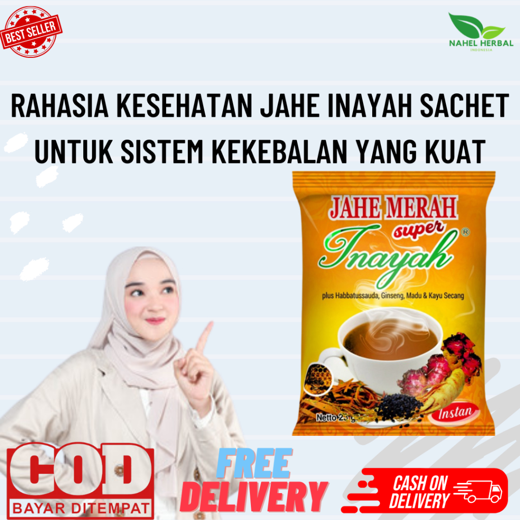 Jahe Merah Plus Habbat Madu Ginseng Propolis Stamina Imunitas Inayah Sachet - Vitamin Daya Tahan Tub