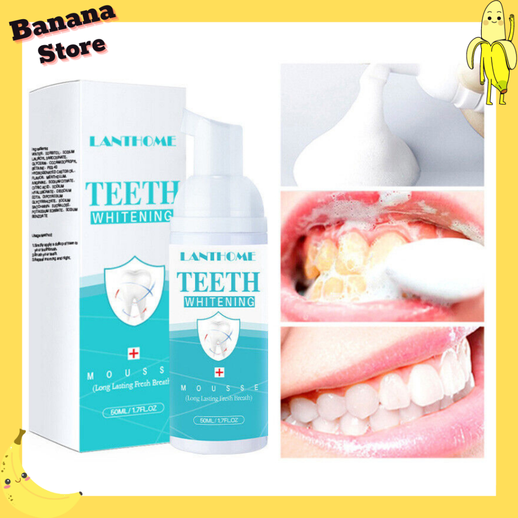 Busa Pemutih Gigi Mencerahkan Kebersihan Mulut Pasta Gigi Pemutih Instan