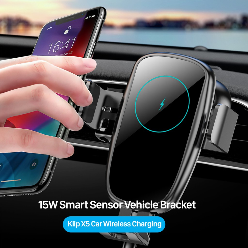 KiiP Wireless X5 Car Holder Qi Fast Wireless Charger 15W original iphone