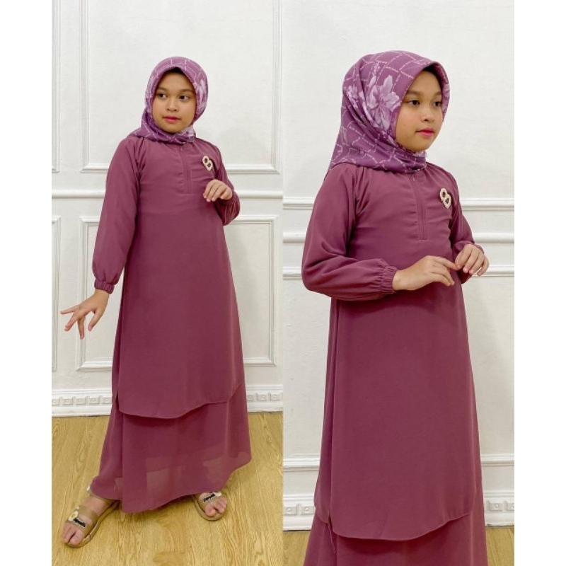 PB Prilly Busana - SURIA GAMIS ANAK  - GAMIS POLOS ANAK - MUSLIM - MEWAH