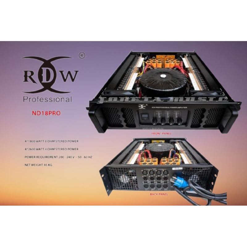 Power Amplifier RDW ND 18 PRO / ND18 PRO / ND 18PRO Class H - 4 channel